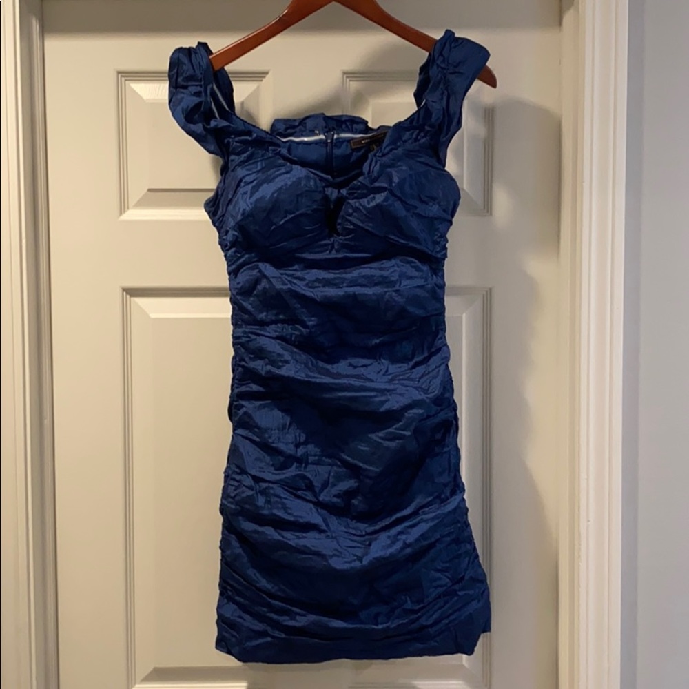 BCBG ruched taffeta dress size 8